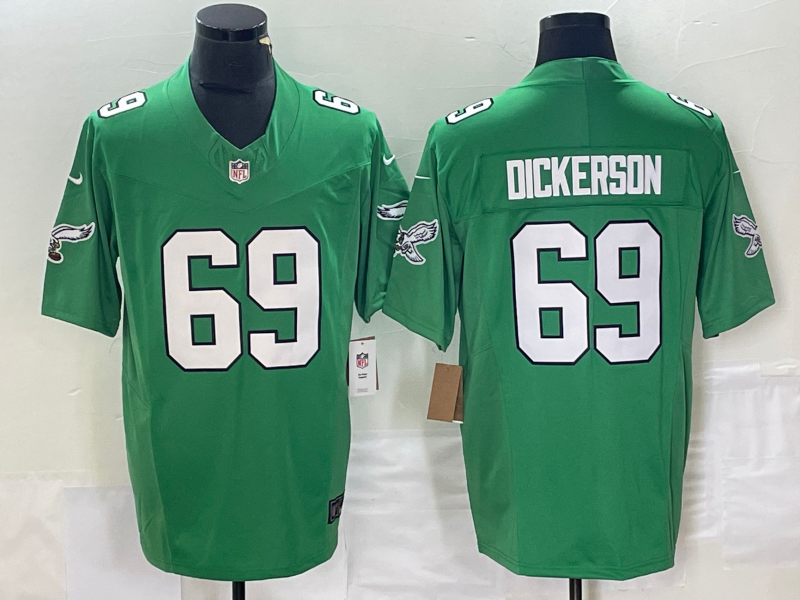 Men's Philadelphia Eagles Landon Dickerson #69 Kelly Green Alternate Game Jersey1 football jersey product view 1