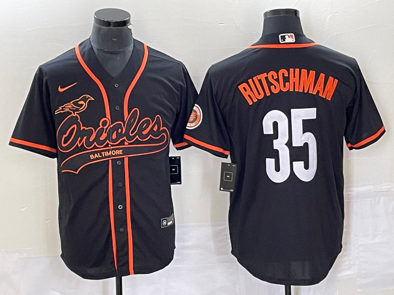 Men's Baltimore Orioles Adley Rutschman #35 Black Replica Jersey1 Joint Edition baseball jersey product view 1