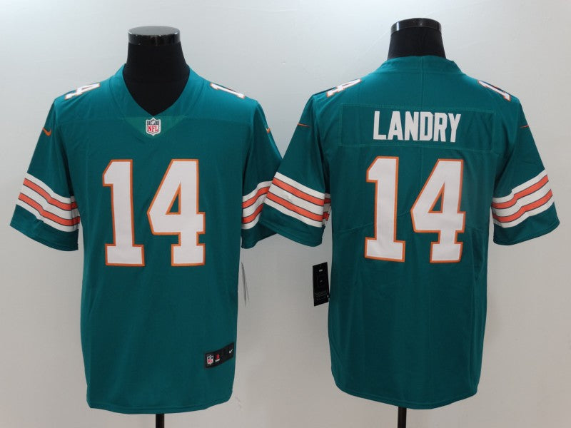 Men's Miami Dolphins Jarvis Landry #14 Green Game Player Jersey1 football jersey product view 1