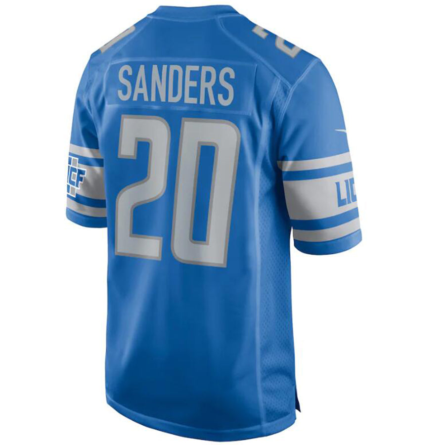 D.Lions #20 Barry Sanders Player Blue Game Stitched Football Jerseys football jersey product view 1