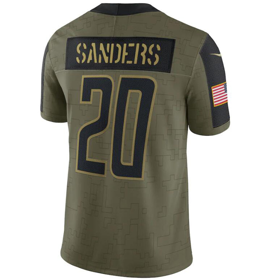 D.Lions #20 Barry Sanders Player Olive Salute To Service Football Jerseys football jersey product view 1