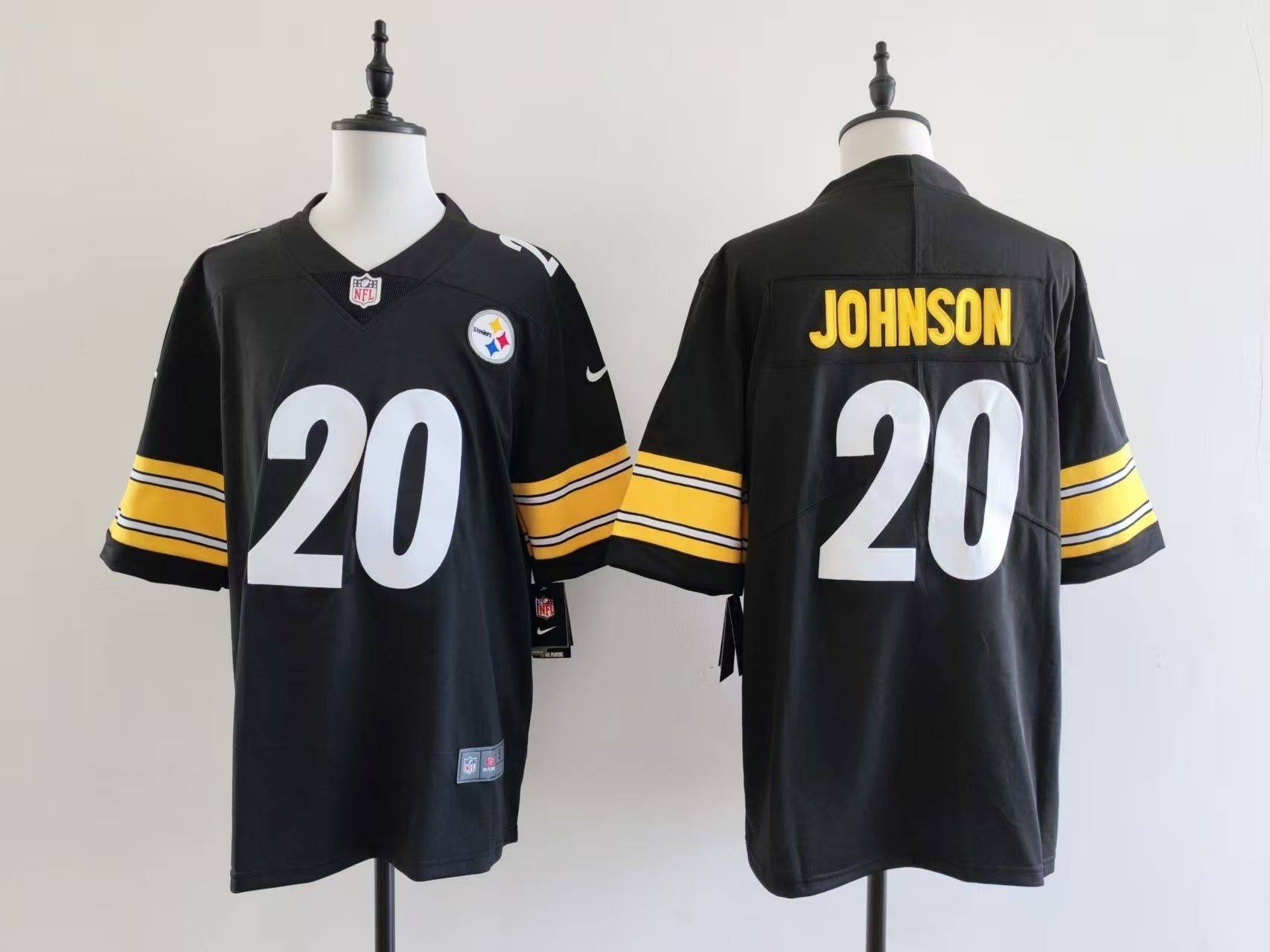 Men's Pittsburgh Steelers Kaleb Johnson Nike Jersey - Black football jersey product view 1