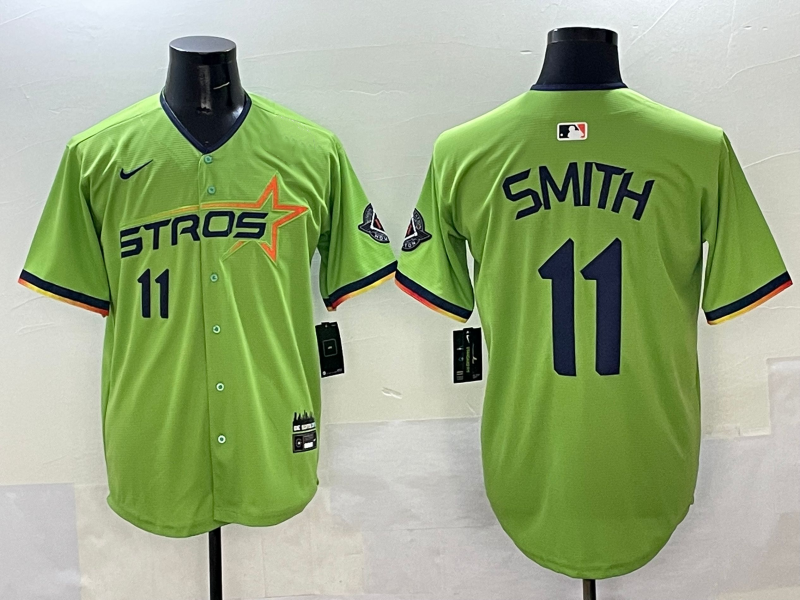 Men's Houston Astros Cam Smith #11 Green 2025 City Connect Limited Player Jersey baseball jersey product view 1