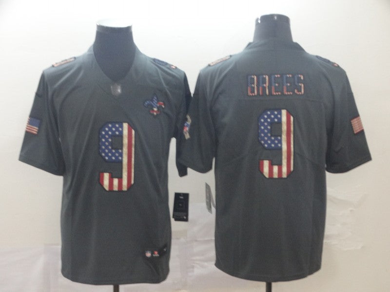 Men's New Orleans Saints Drew Brees #9 Black Alternate Game Jersey1 football jersey product view 1