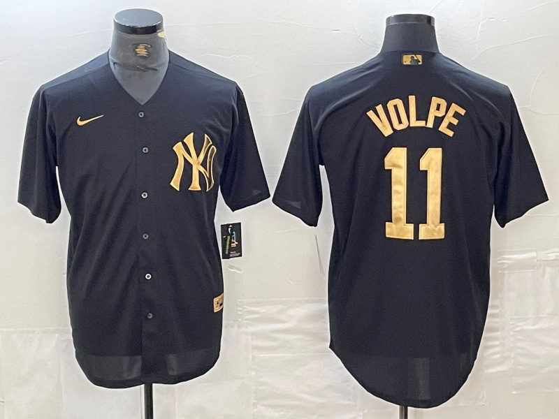 Men's New York Yankees Anthony Volpe #11 Black Limited Player Jersey baseball jersey product view 1