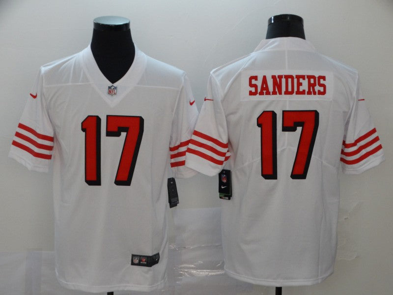 Men's San Francisco 49ers Emmanuel Sanders #17 White Game Player Jersey1 football jersey product view 1