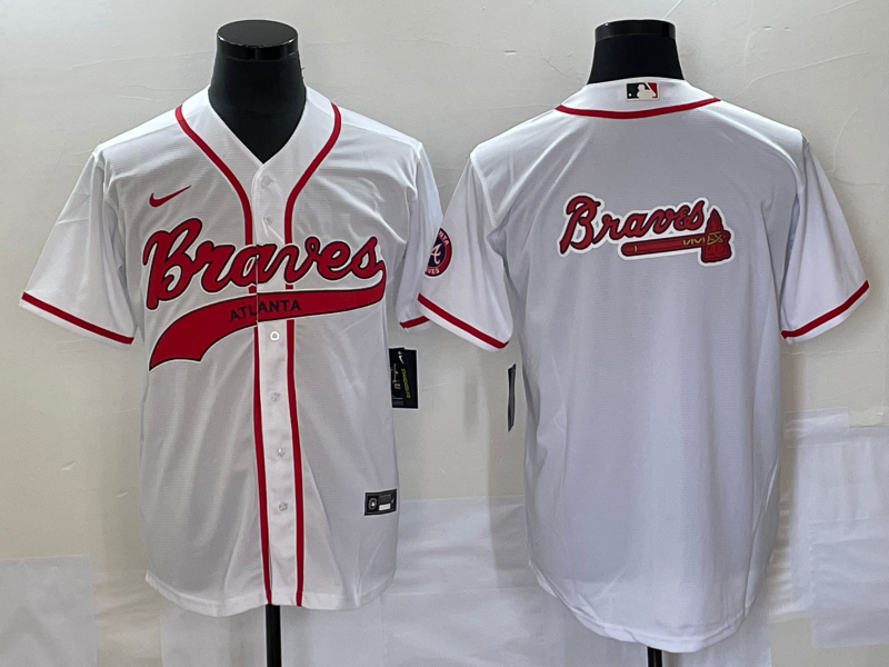 Men's Atlanta Braves White Replica Team Jersey1 Joint Edition baseball jersey product view 1