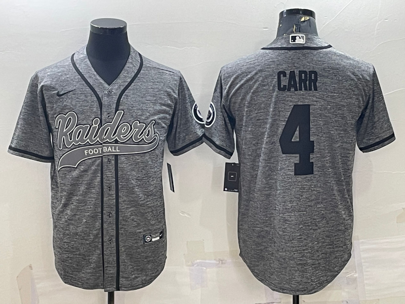 Men's Las Vegas Raiders Derek Carr #4 Gray Player Jersey1 Joint Edition football jersey product view 1