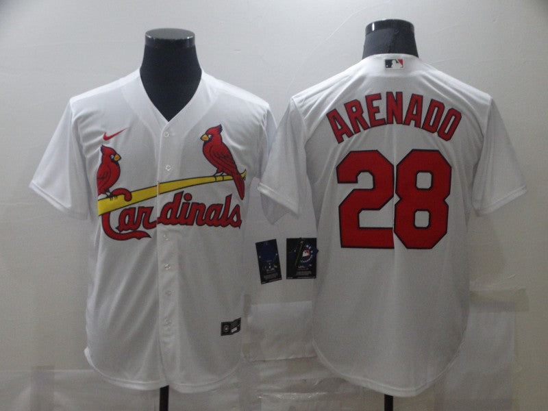 Men's St. Louis Cardinals Nolan Arenado #28 White Replica Baseball Jersey baseball jersey product view 1