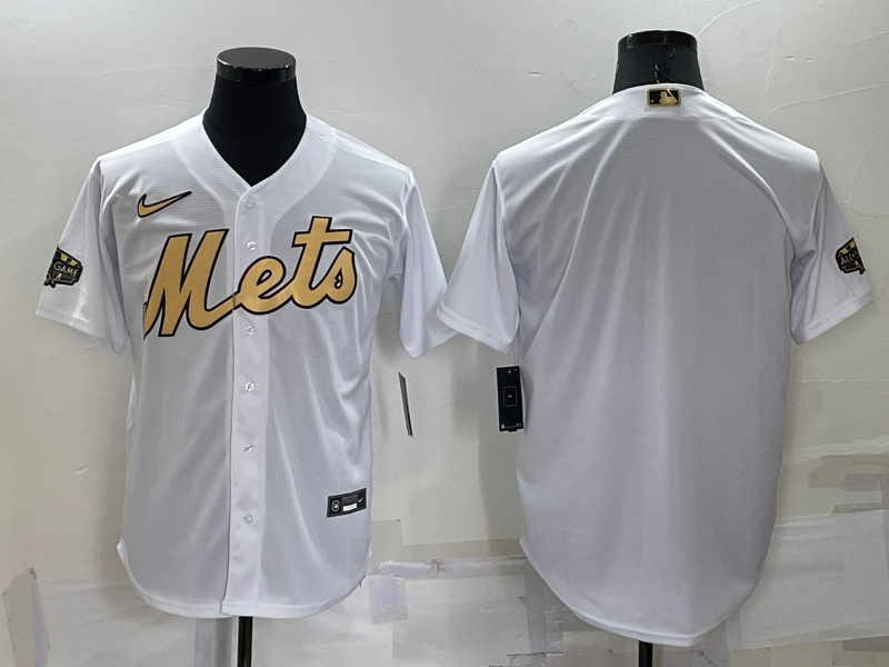 Men's New York Mets White Replica Blank Jersey1 baseball jersey product view 1