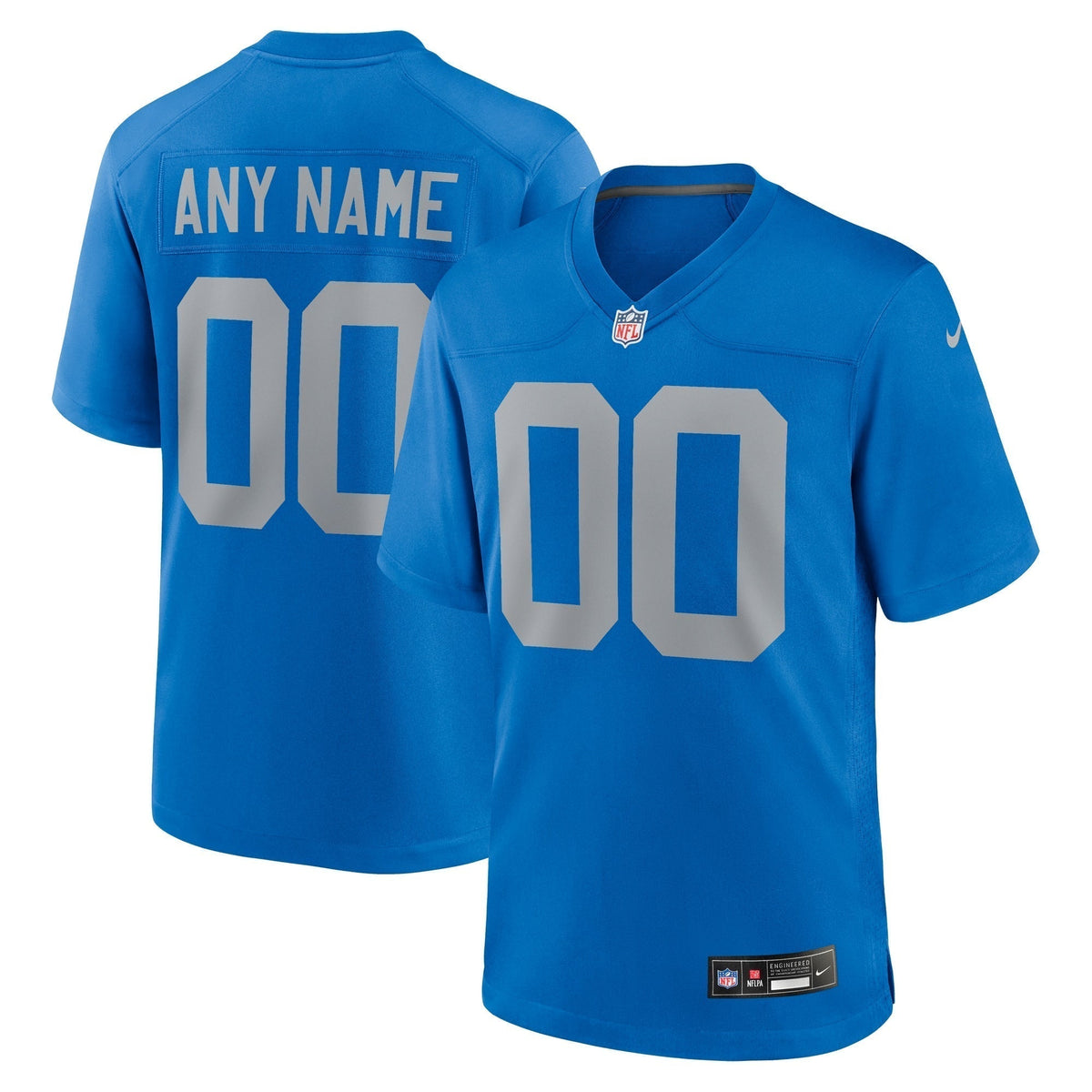 Detroit Lions Nike Alternate Custom Game Jersey - Blue football jersey product view 1