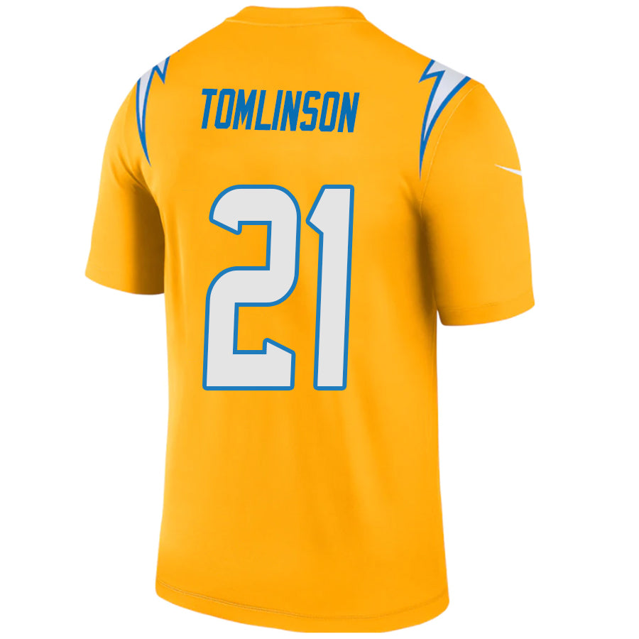 #21 LaDainian Tomlinson Player LA.Chargers Gold Game Football Jerseys football jersey product view 1