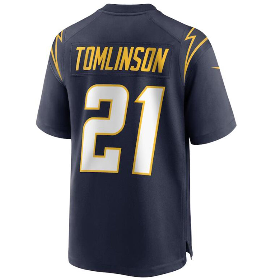 #21 LaDainian Tomlinson Player LA.Chargers Navy Game Football Jerseys football jersey product view 1