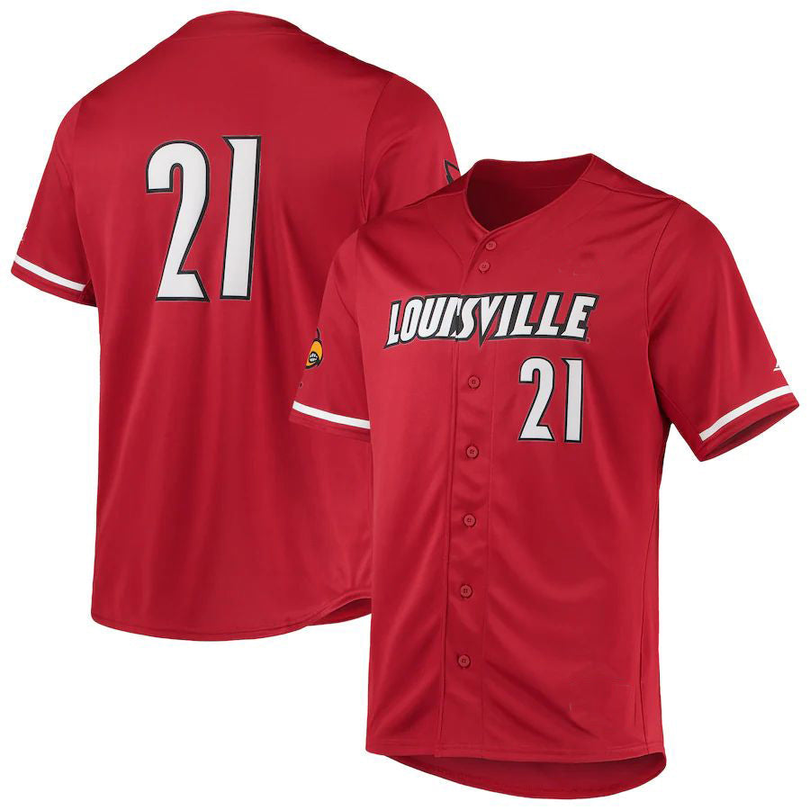 #21 L.Cardinals Button-Up Baseball Jersey Red Stitched American College Jerseys baseball jersey product view 1
