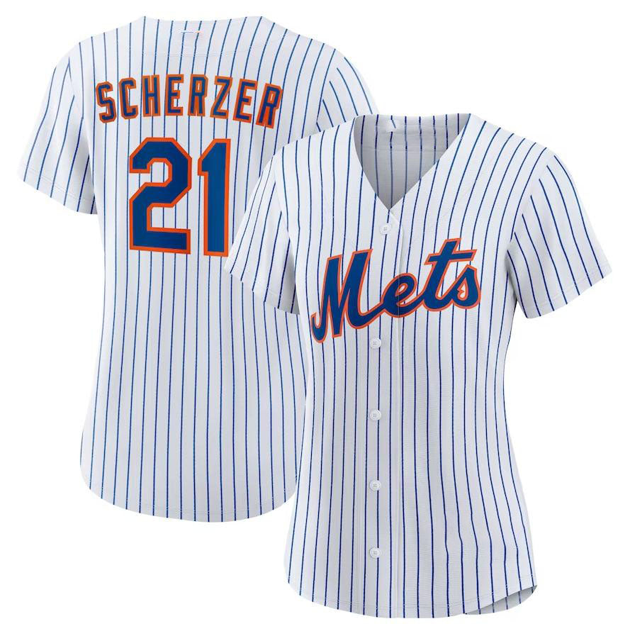 New York Mets #21 Max Scherzer White Home Replica Player Jersey Baseball Jerseys baseball jersey product view 1