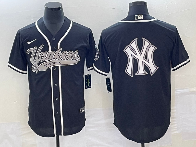 Men's New York Yankees Black Replica Player Jersey1 Joint Edition baseball jersey product view 1