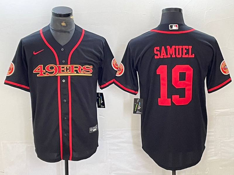 Men's San Francisco 49ers Deebo Samuel #19 Black Joint Edition Player Jersey1 football jersey product view 1