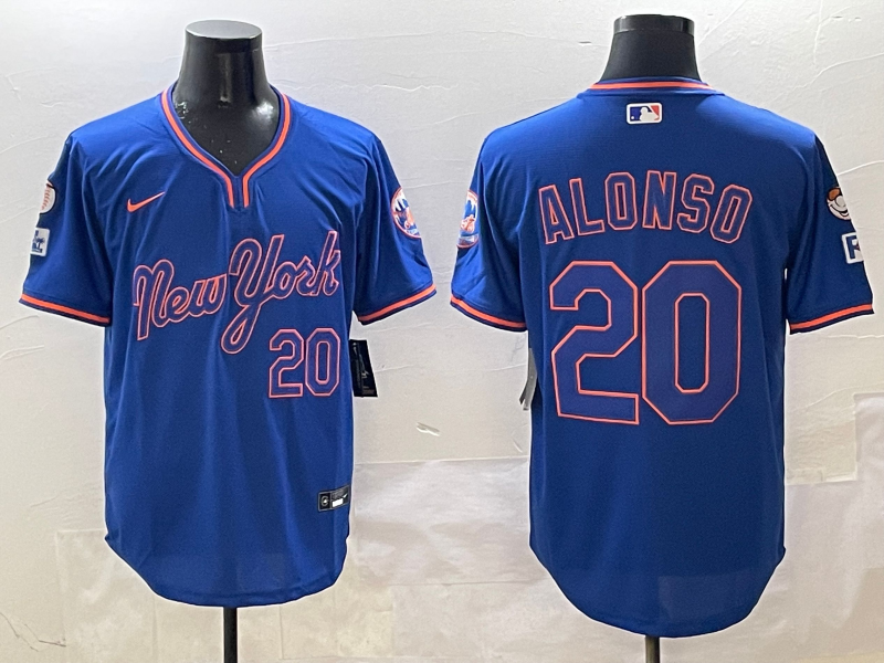 Men's New York Mets Pete Alonso #20 Royal Alternate Player Jersey baseball jersey product view 1
