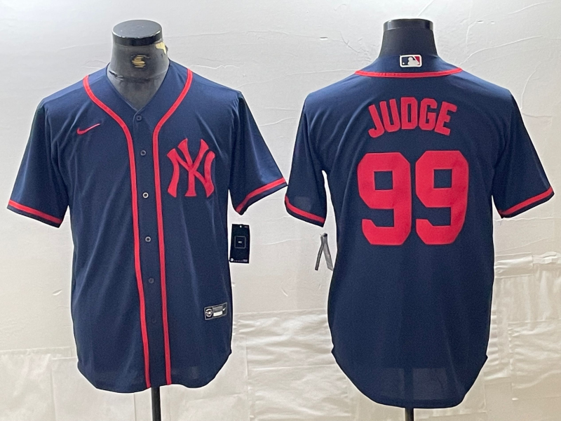 Men's New York Yankees Aaron Judge #99 Navy Limited Game Jersey1 baseball jersey product view 1
