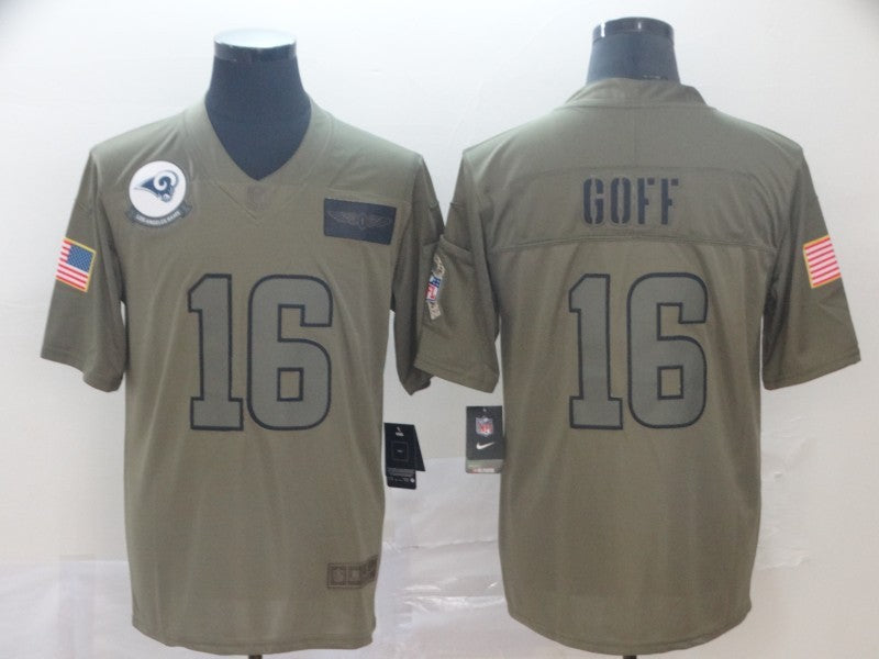 Men's Los Angeles Rams Jared Goff #16 Brown Game Jersey1 football jersey product view 1