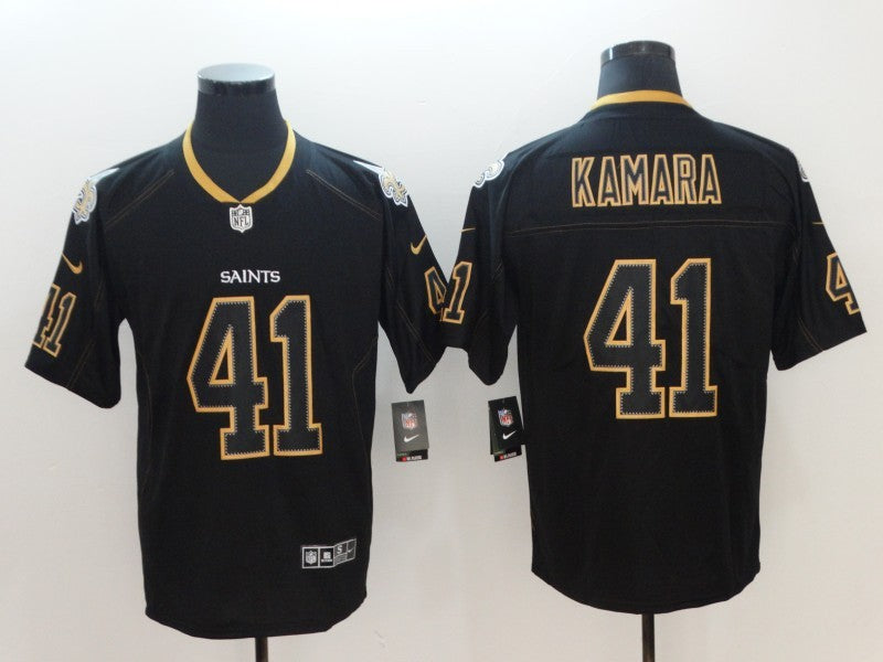 Men's New Orleans Saints #41 Alvin Kamara Black Game Team Jersey1 football jersey product view 1
