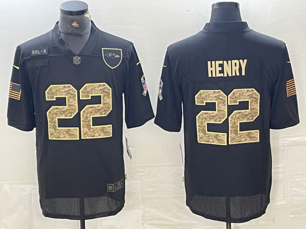 Men's Baltimore Ravens Derrick Henry #22 Black Player Game Jersey1 football jersey product view 1