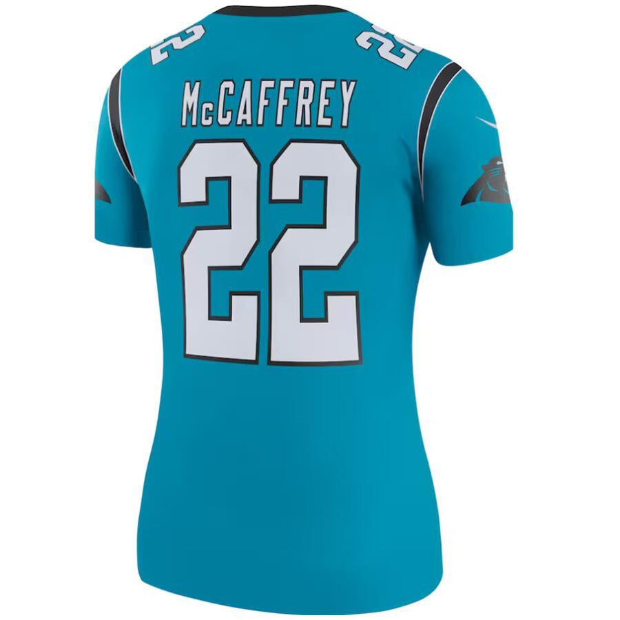 C.Panthers #22 Christian McCaffrey Blue Color Rush Legend Player Vapor Football Jerseys football jersey product view 1