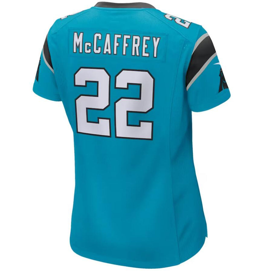C.Panthers #22 Christian McCaffrey Blue Player Game Football Jerseys football jersey product view 1