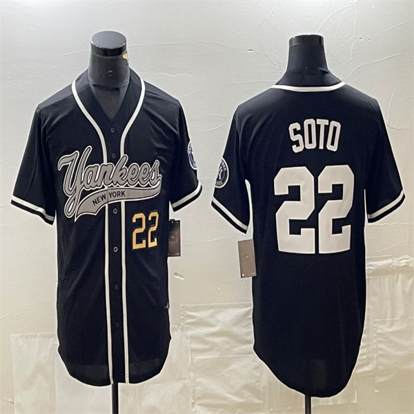 Los Angeles Dodgers #22 Juan Soto Black Home Authentic Patch Jersey Baseball Jerseys baseball jersey product view 1