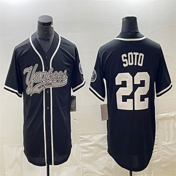 Los Angeles Dodgers #22 Juan Soto Black Home Authentic Patch Jersey Baseball Jerseys baseball jersey product view 1