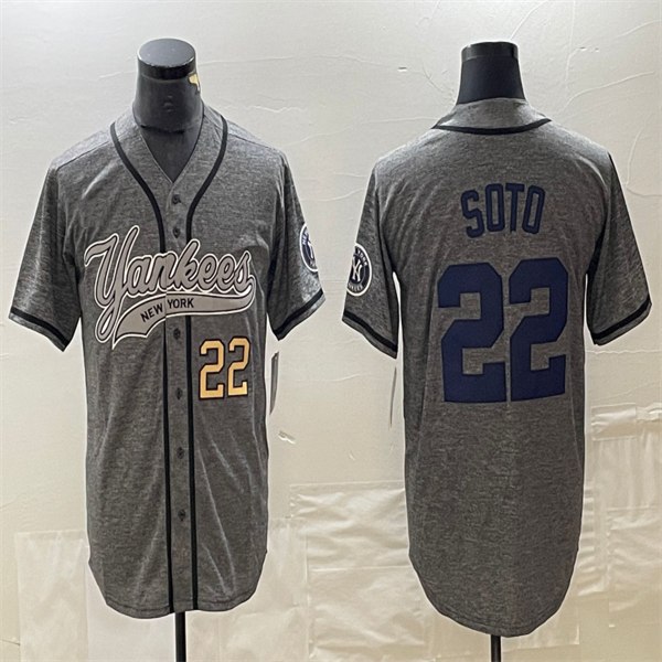 Los Angeles Dodgers #22 Juan Soto Grey Home Authentic Patch Jersey Baseball Jerseys baseball jersey product view 1