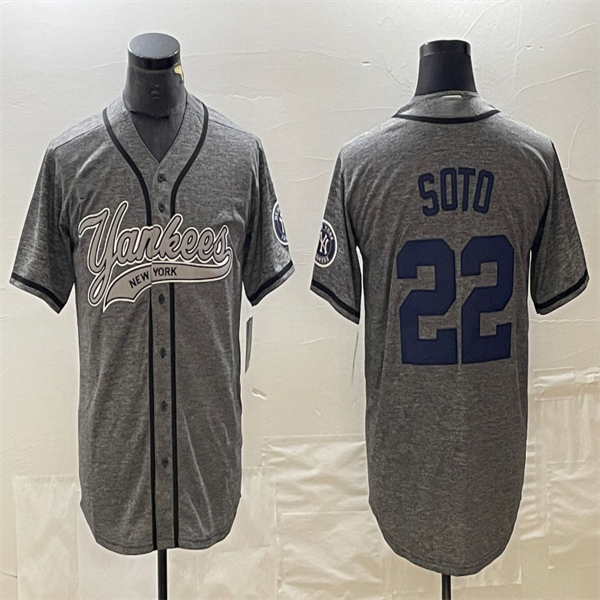 Los Angeles Dodgers #22 Juan Soto Gray Home Authentic Patch Jersey Baseball Jerseys baseball jersey product view 1
