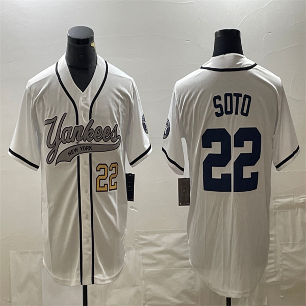 Los Angeles Dodgers #22 Juan Soto White Home Authentic Patch Jersey Baseball Jerseys baseball jersey product view 1