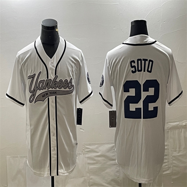 Los Angeles Dodgers #22 Juan Soto White Home Authentic Patch Jersey Baseball Jerseys baseball jersey product view 1