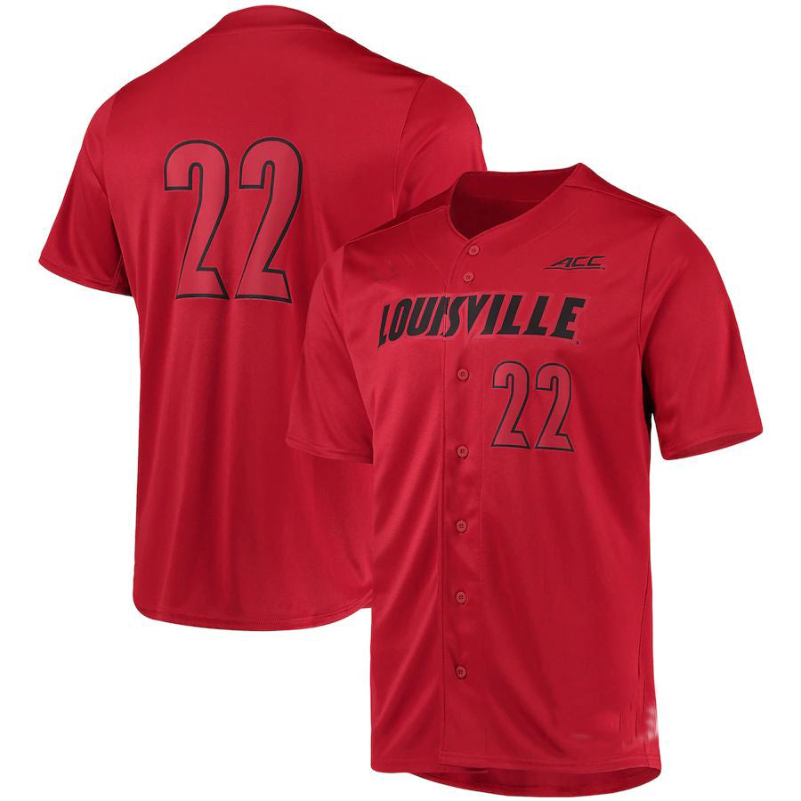 #22 L.Cardinals Button-Up Baseball Jersey Red Stitched American College Jerseys baseball jersey product view 1