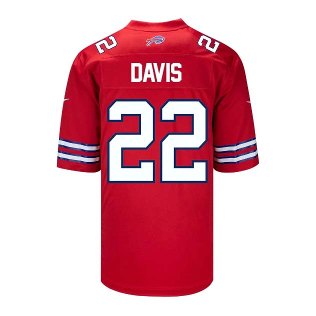 B.Bills #22 Ray Davis Red Player Game Jersey -American Stitched Football Jerseys football jersey product view 1