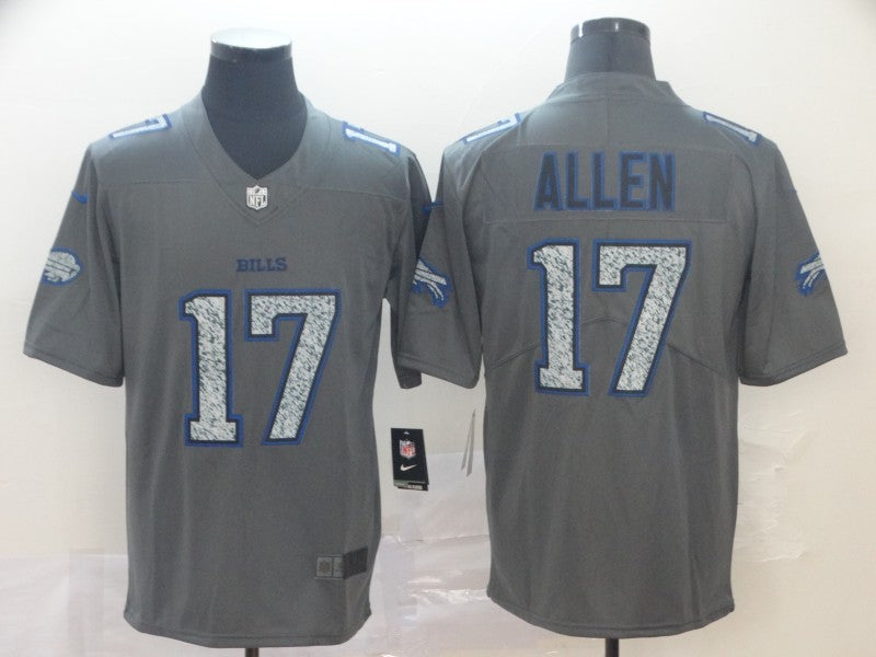 Men's Buffalo Bills Josh Allen #17 Gray Player Game Jersey1 football jersey product view 1