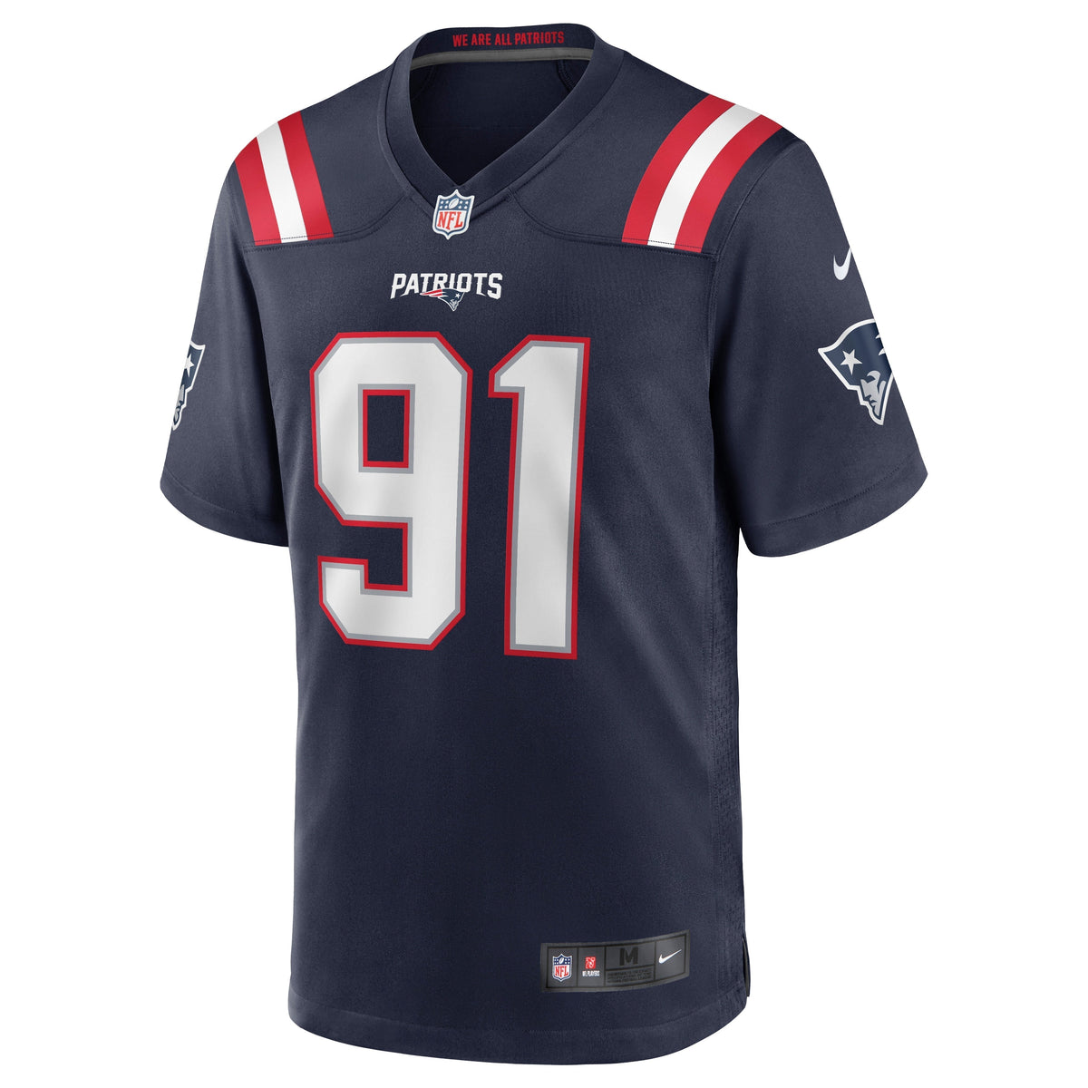 Deatrich Wise Jr. New England Patriots Nike Game Jersey - Navy football jersey product view 2