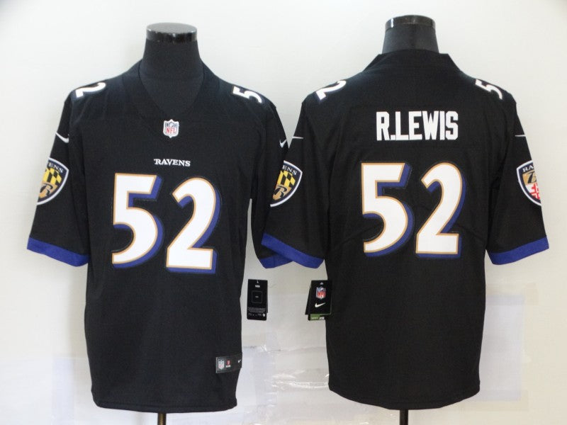 Men's Baltimore Ravens Ray Lewis #52 Black Retired Player Jersey1 football jersey product view 1