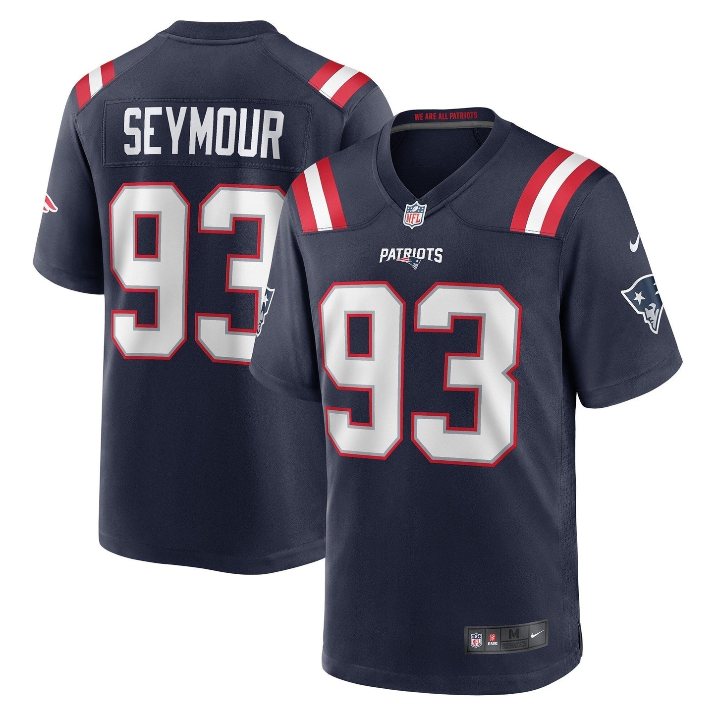 Richard Seymour New England Patriots Nike Retired Game Jersey - Navy football jersey product view 1