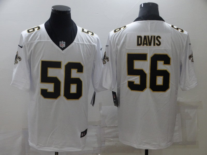 Men's New Orleans Saints Demario Davis #56 White Game Jersey1 football jersey product view 1