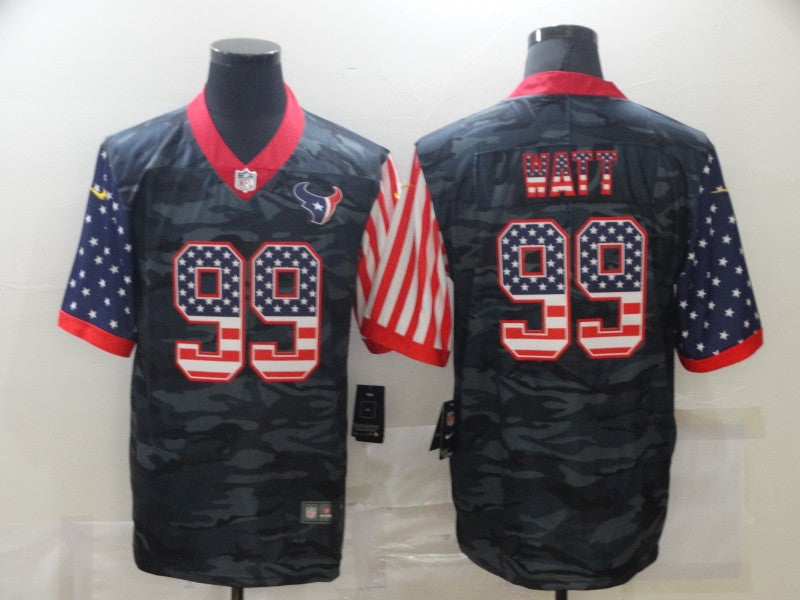 Men's Houston Texans J.J. Watt #99 Gray Camouflage Game Player Jersey1 football jersey product view 1