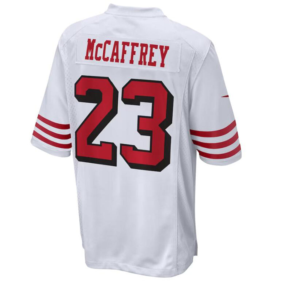 SF.49ers #23 Christian McCaffrey Player Tundra White Fashion Game Football Jerseys football jersey product view 1