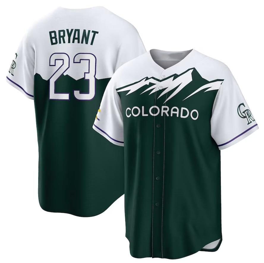 Colorado Rockies #23 Kris Bryant Green Home Replica Player Name Jersey Baseball Jerseys baseball jersey product view 1