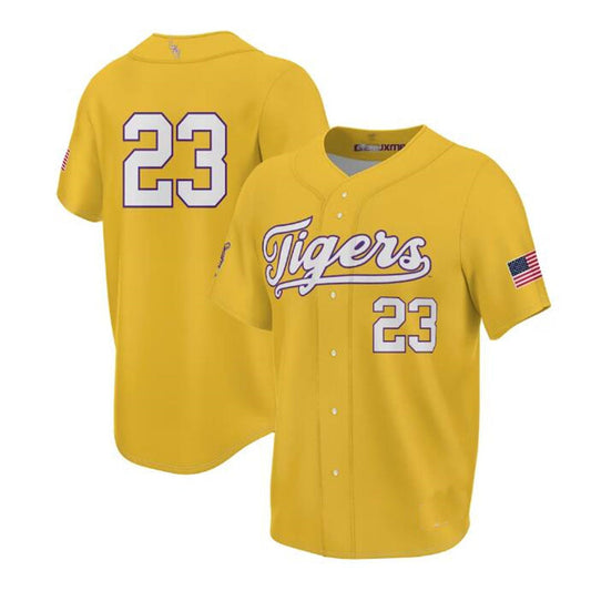 #23 L.Tigers ProSphere Unisex 2023 Baseball College World Series Champions Jersey - Gold Stitched American College Jerseys football jersey product view 1
