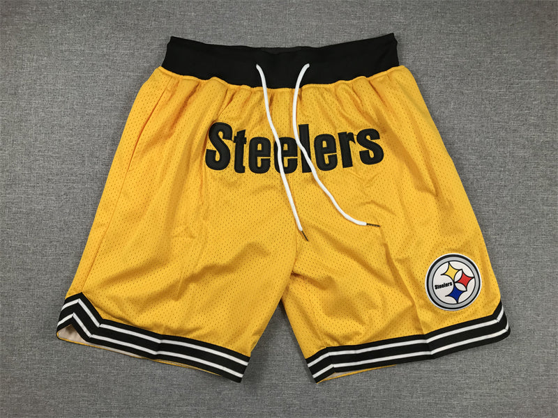Men's Pittsburgh Steelers Yellow Pocket Shorts1 football jersey product view 1