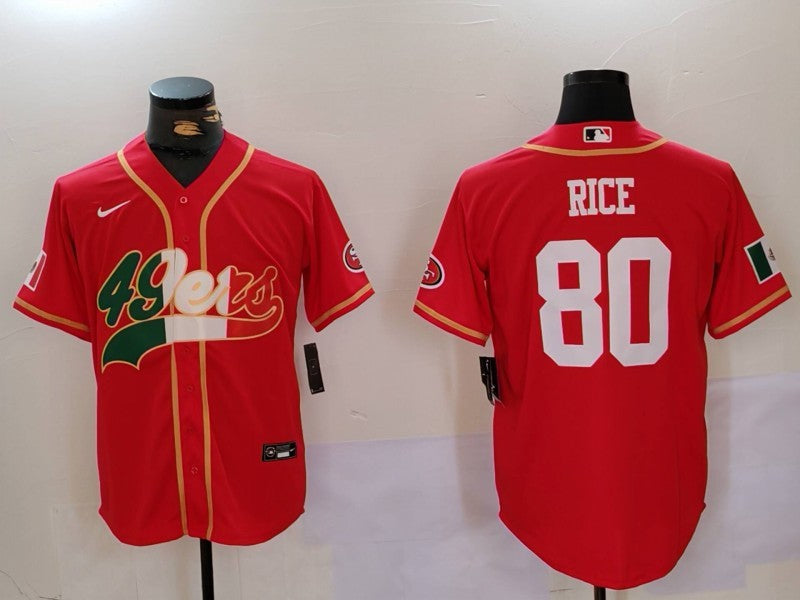 Men's San Francisco 49ers Jerry Rice #80 Scarlet Game Jersey1 football jersey product view 1