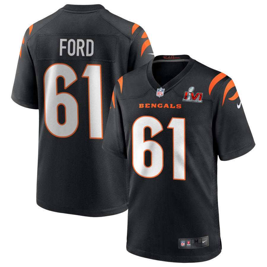 Cody Ford Cincinnati Bengals Nike Super Bowl LVI Game Jersey - Black football jersey product view 1