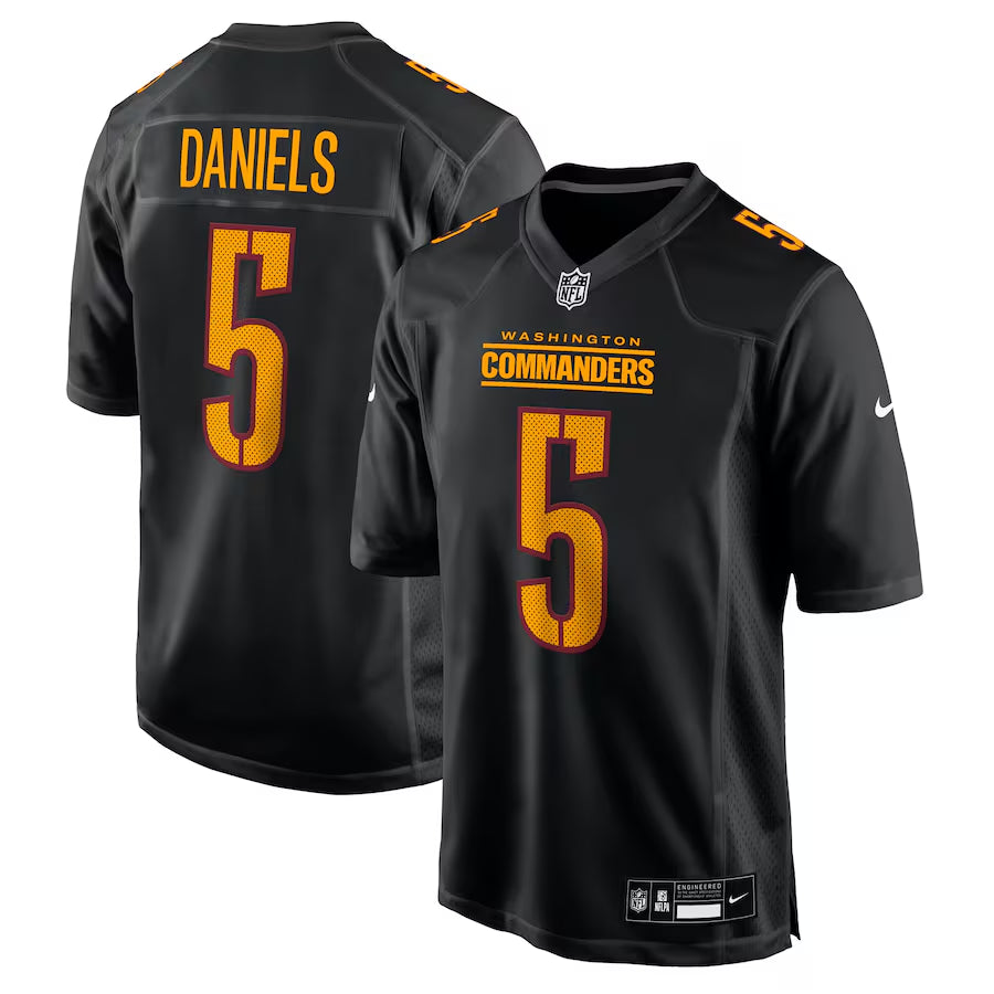 Washington Commanders Jayden Daniels Nike Carbon Black Fashion Jersey football jersey product view 1
