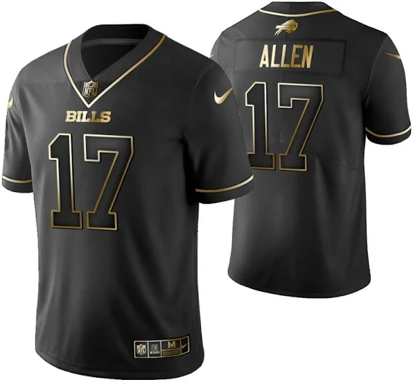 Josh Allen Buffalo Bills Gold Edition Jersey - Black football jersey product view 1